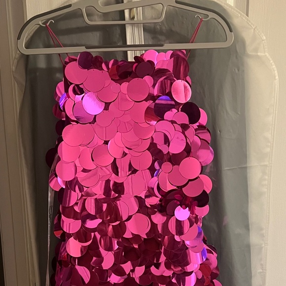 Nasty Gal Pink Disco Sequin Dress, US 2 - Picture 2 of 4